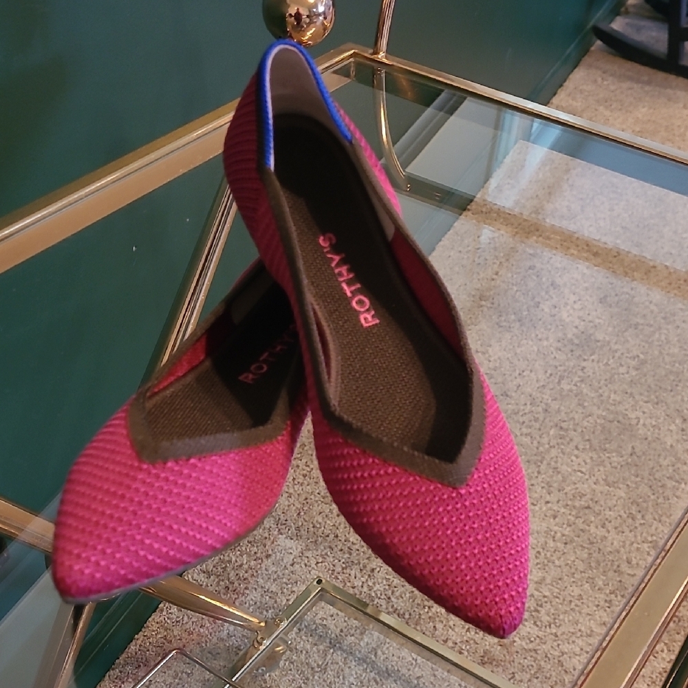 ROTHY'S magenta knit flats